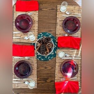 Set of 4 - Vintage Bamboo Placemats